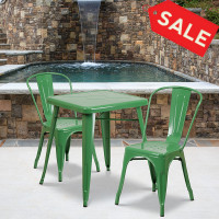 Flash Furniture CH-31330-2-30-GN-GG Metal Table Set in Green